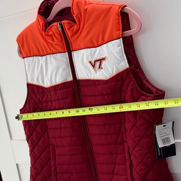NWT Virginia Tech Quilted Vest in Maroon and Orange XL - Picture 13 of 13